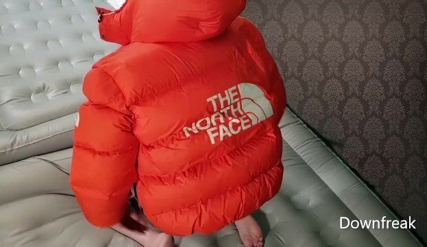 Humping Mattress Inflatable Camping While Wearing Overfilled North Face Down Jacket.