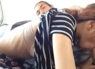 Petite girl sucks huge cock