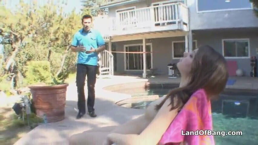 Sunbathing teen fucked by not step dad