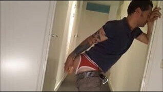 French hunk plays with dildo