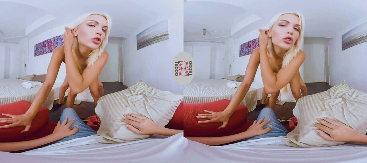 Virtual reality cuckold, taboo virtual creampie, blond