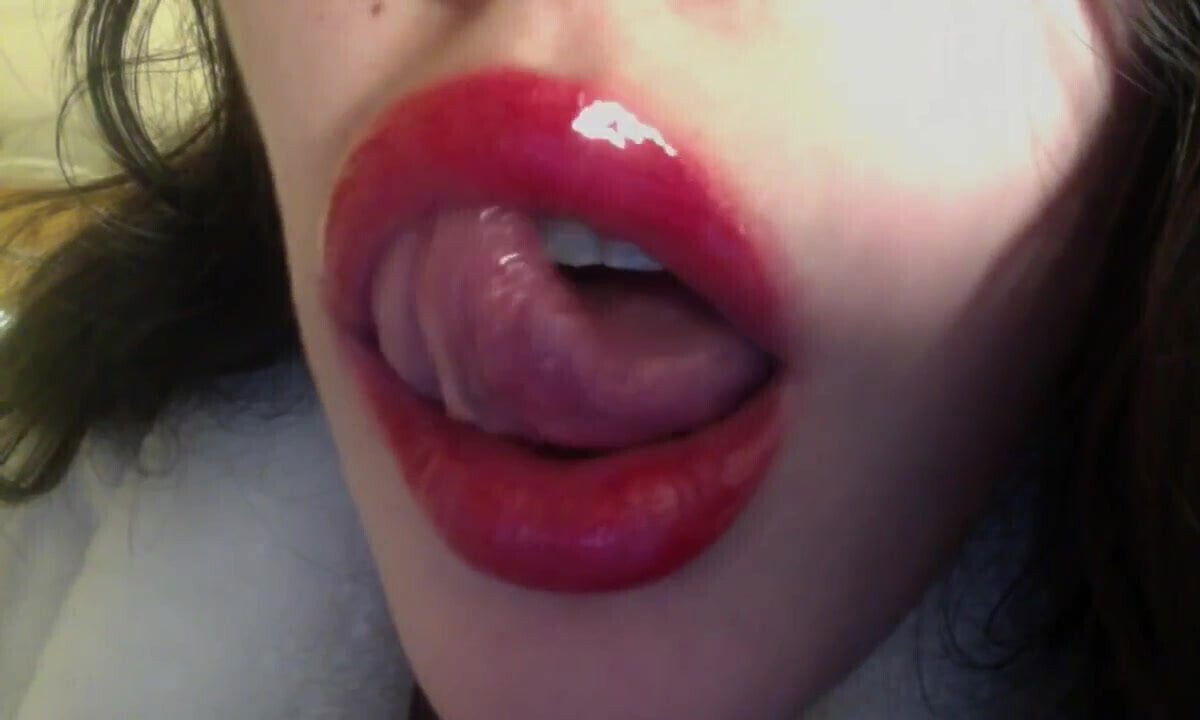 Sexy red glossy lips