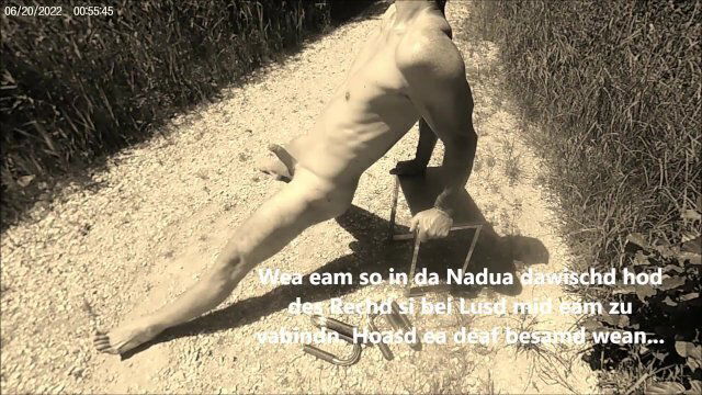 Natural Muscle Butt Vibration Andy June Freestyle Muscle Posing with partly Phallus