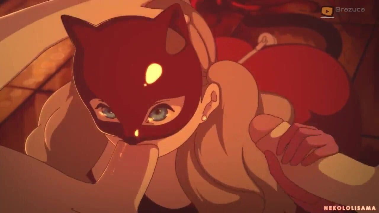 GIRL WITH EARS MASK GIVING AMAZING BLOWJOB