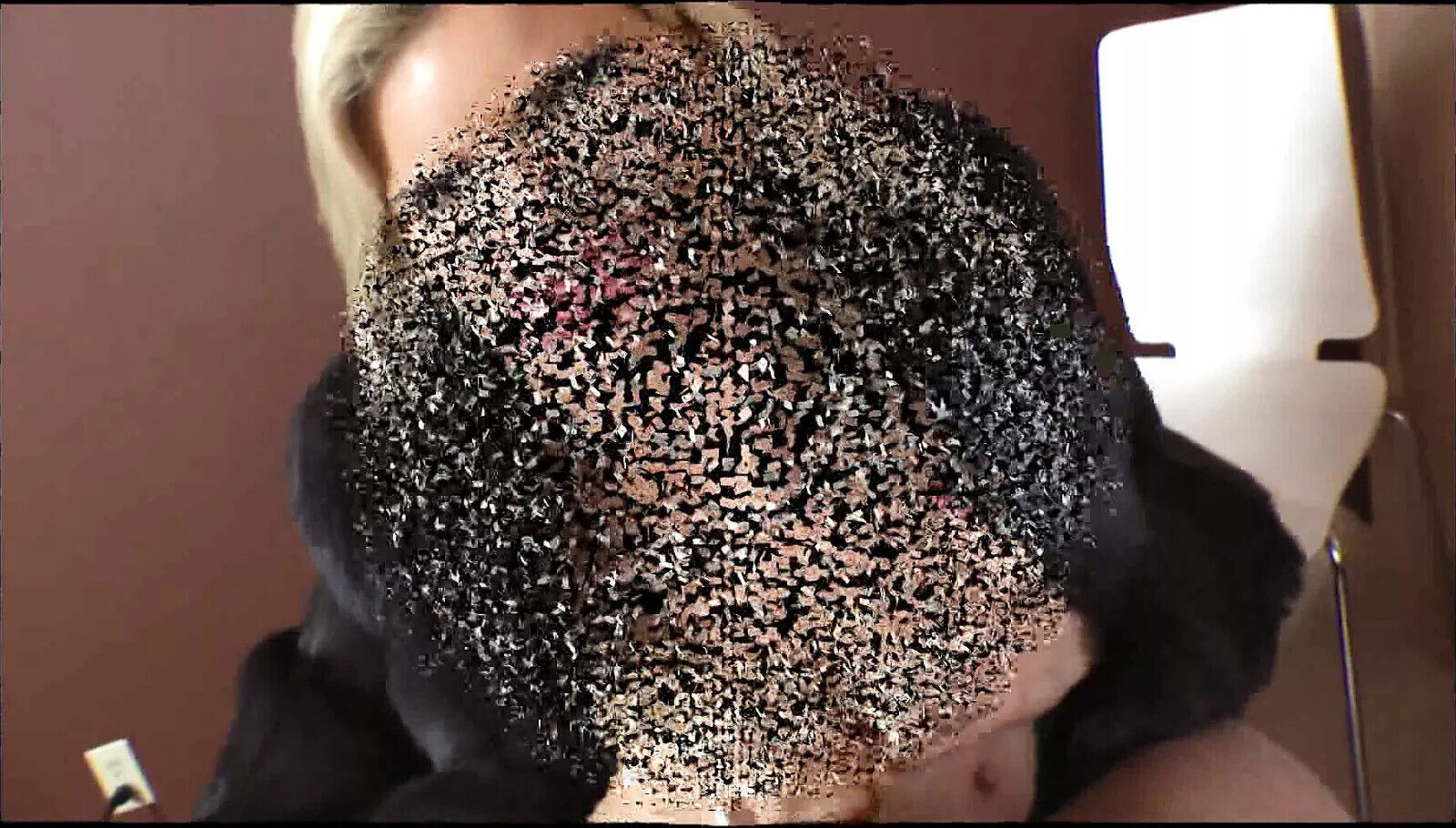 Sexy blonde coat milf jerks chaste slave brown pantyhose