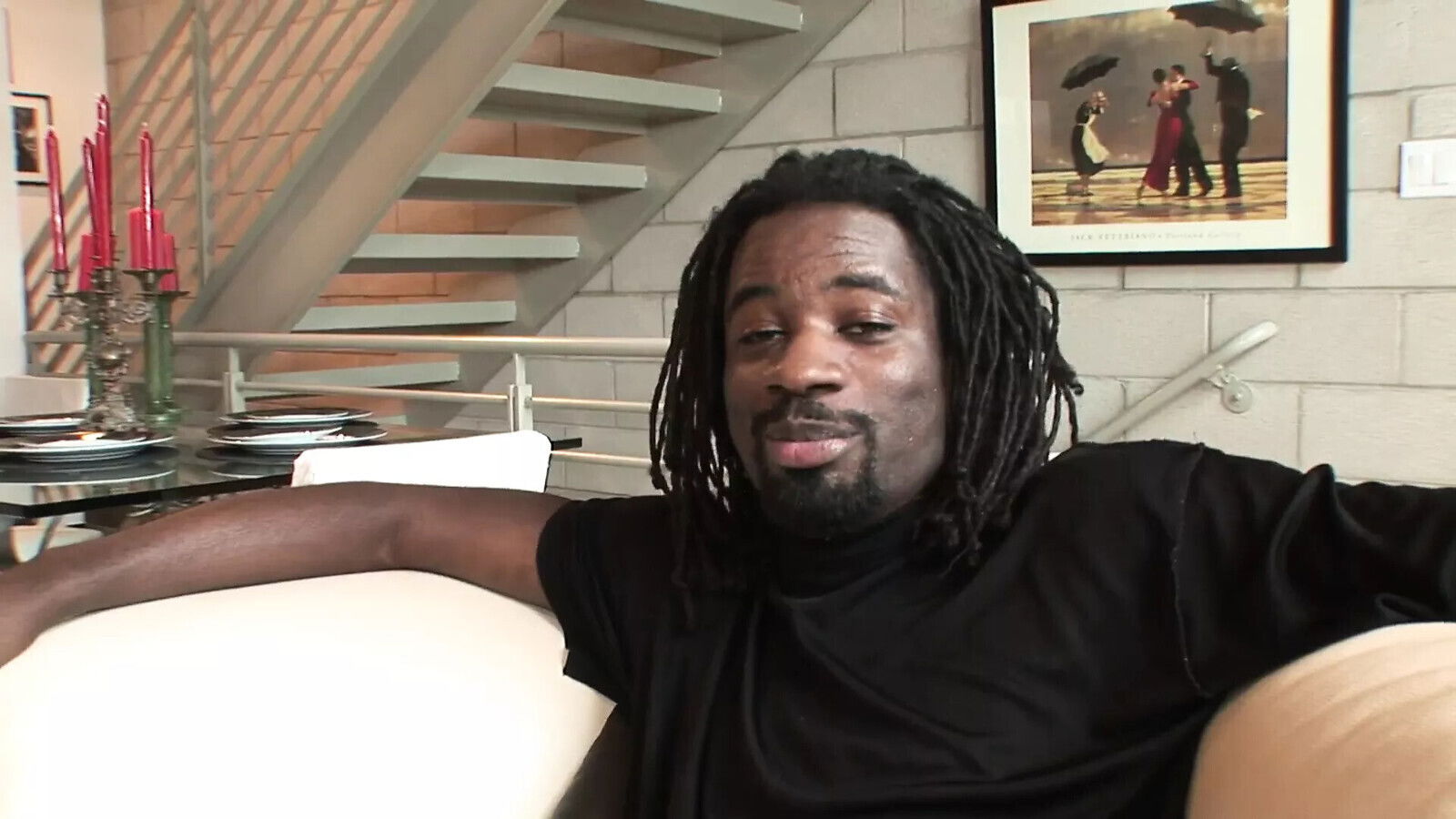 Ebony brunette Sole Dior fucks black makes