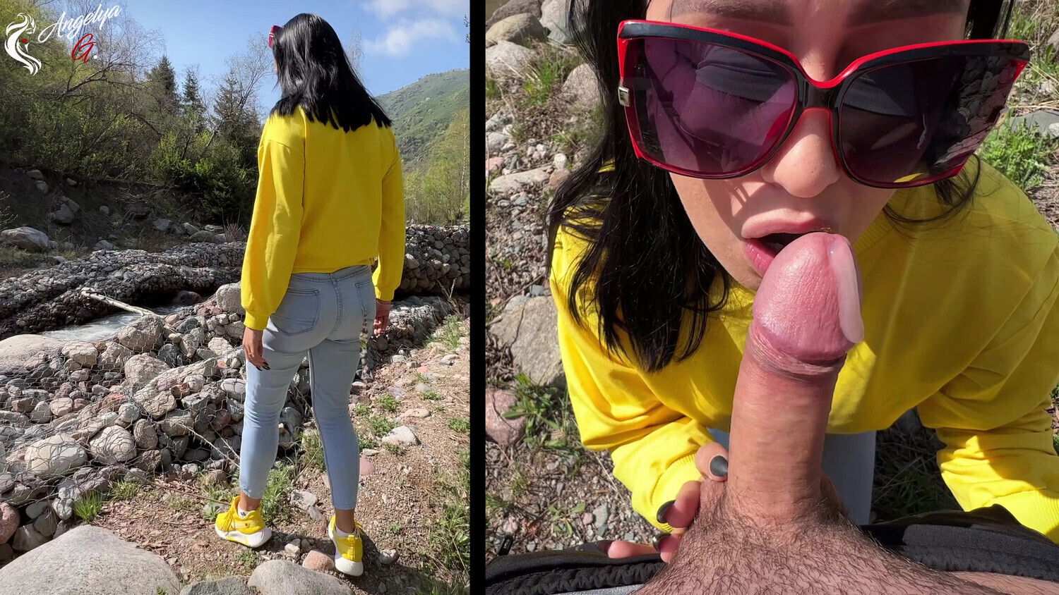 Tourists decided give blowjob nature