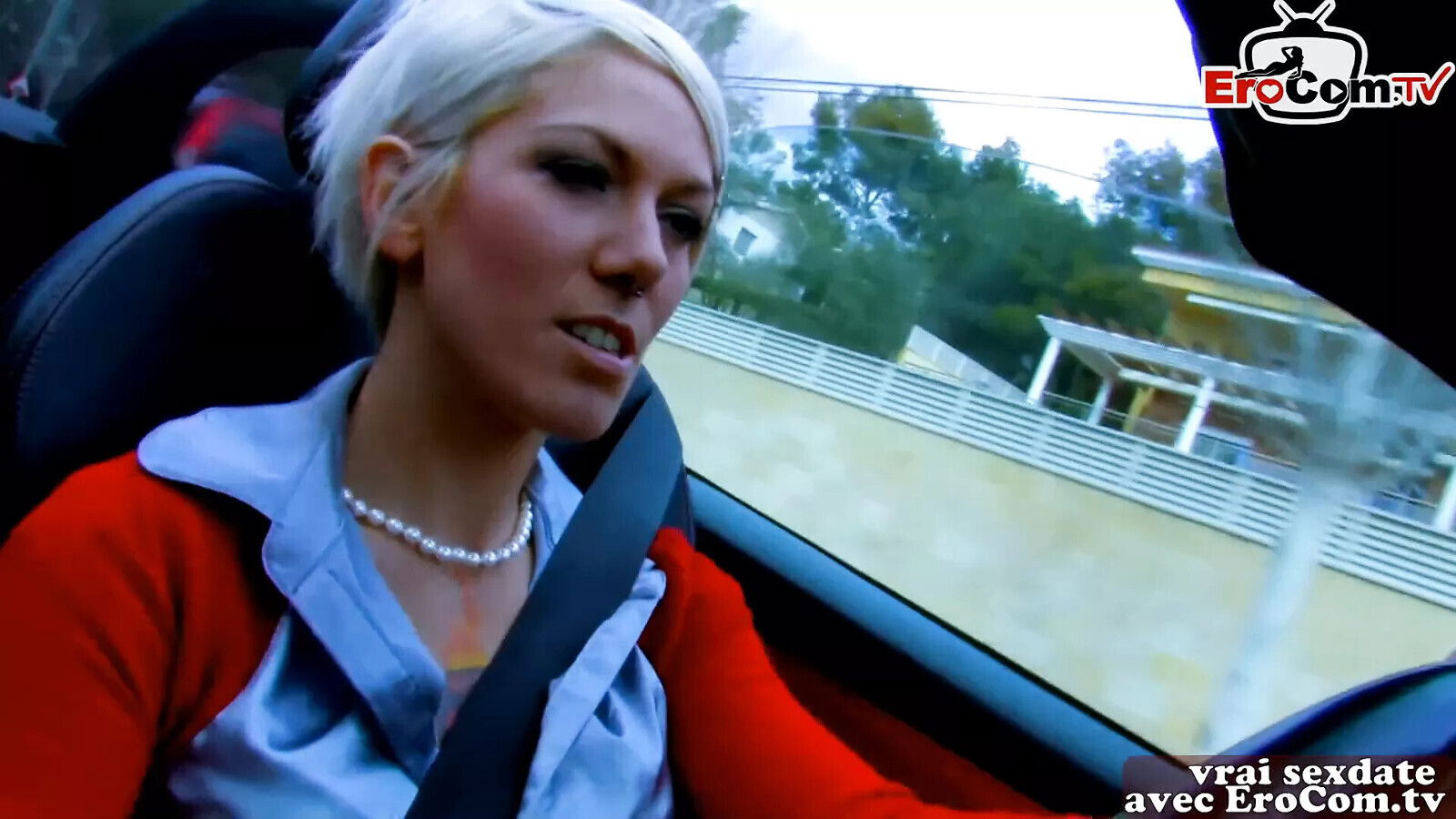 French skinny blond milf public beach