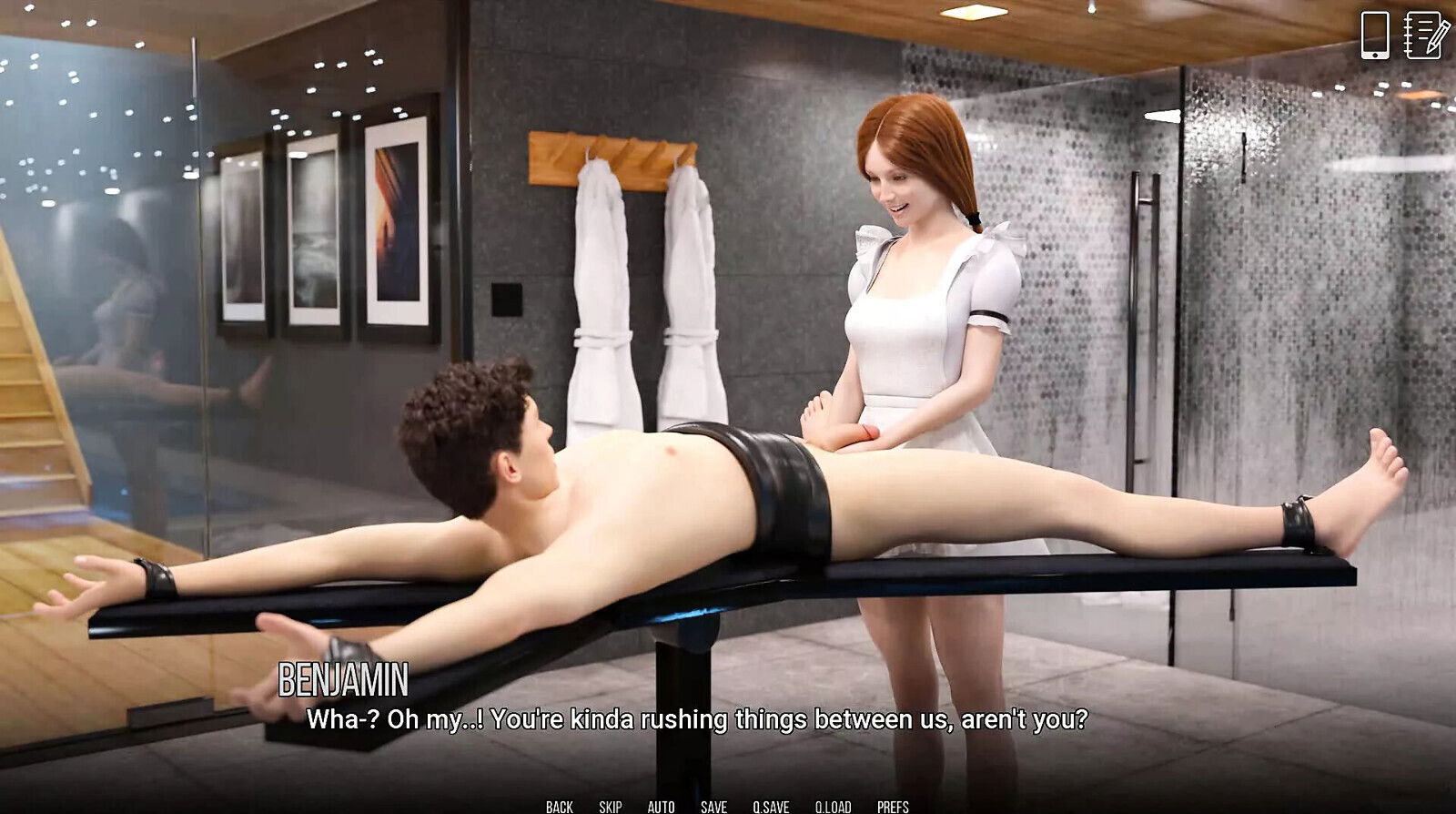 University Problems: Rich Dominatrix MILF College Guy, Bondage