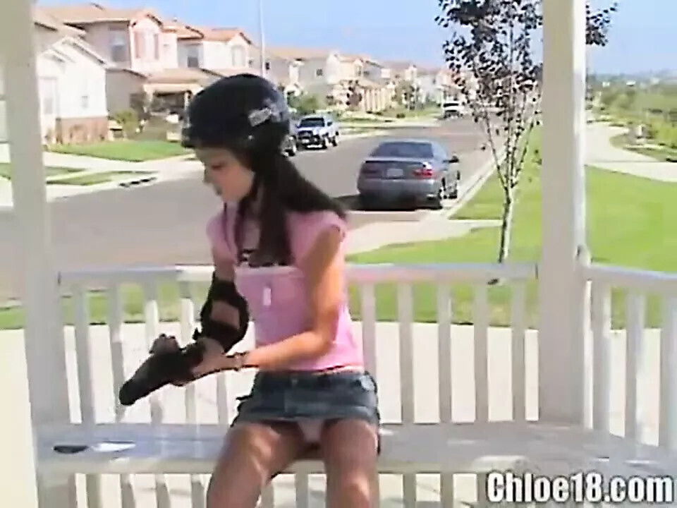 Skater teen masturbates bench