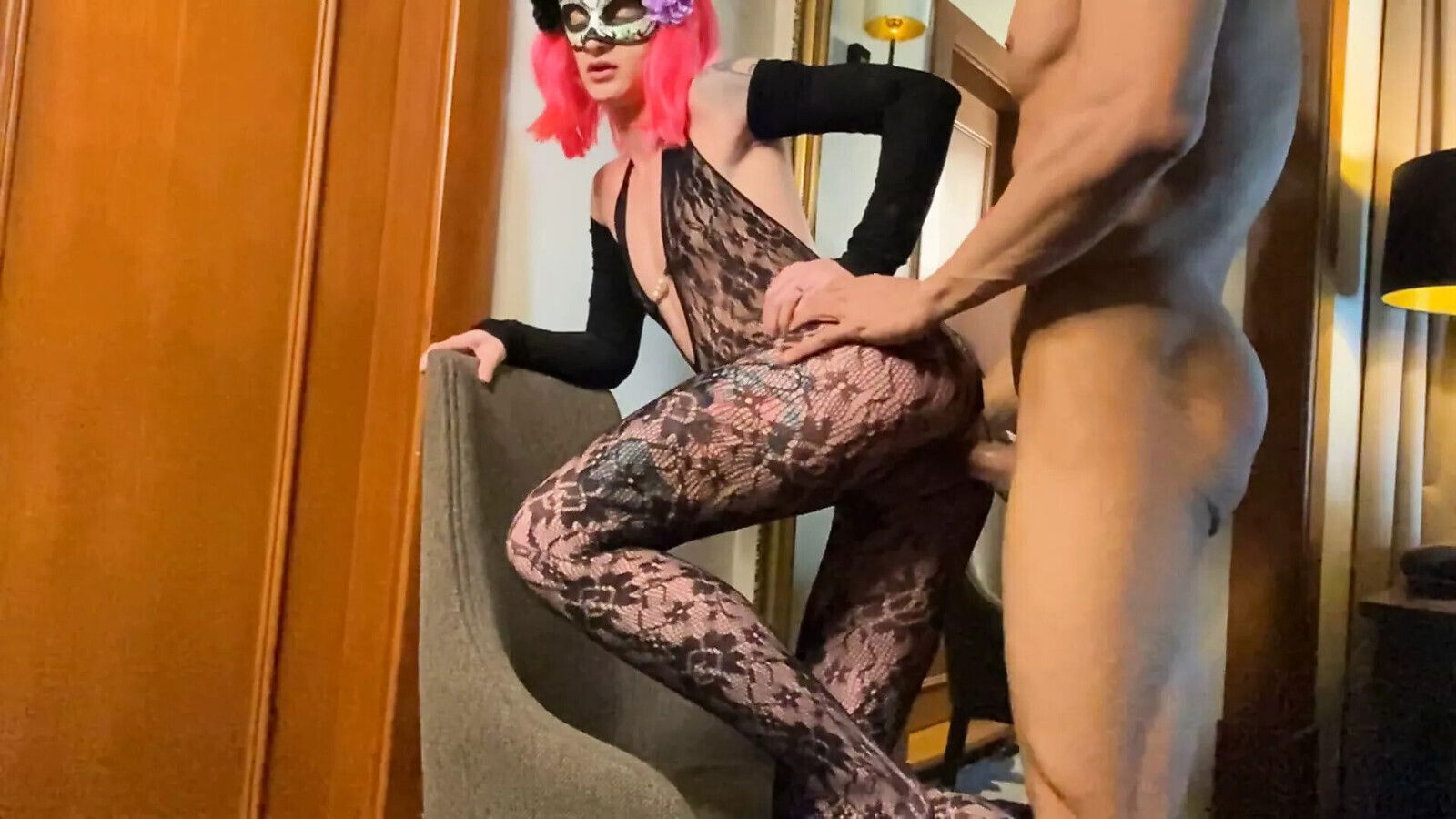 cosplay girl eaten chair dick couldn't stop moaning