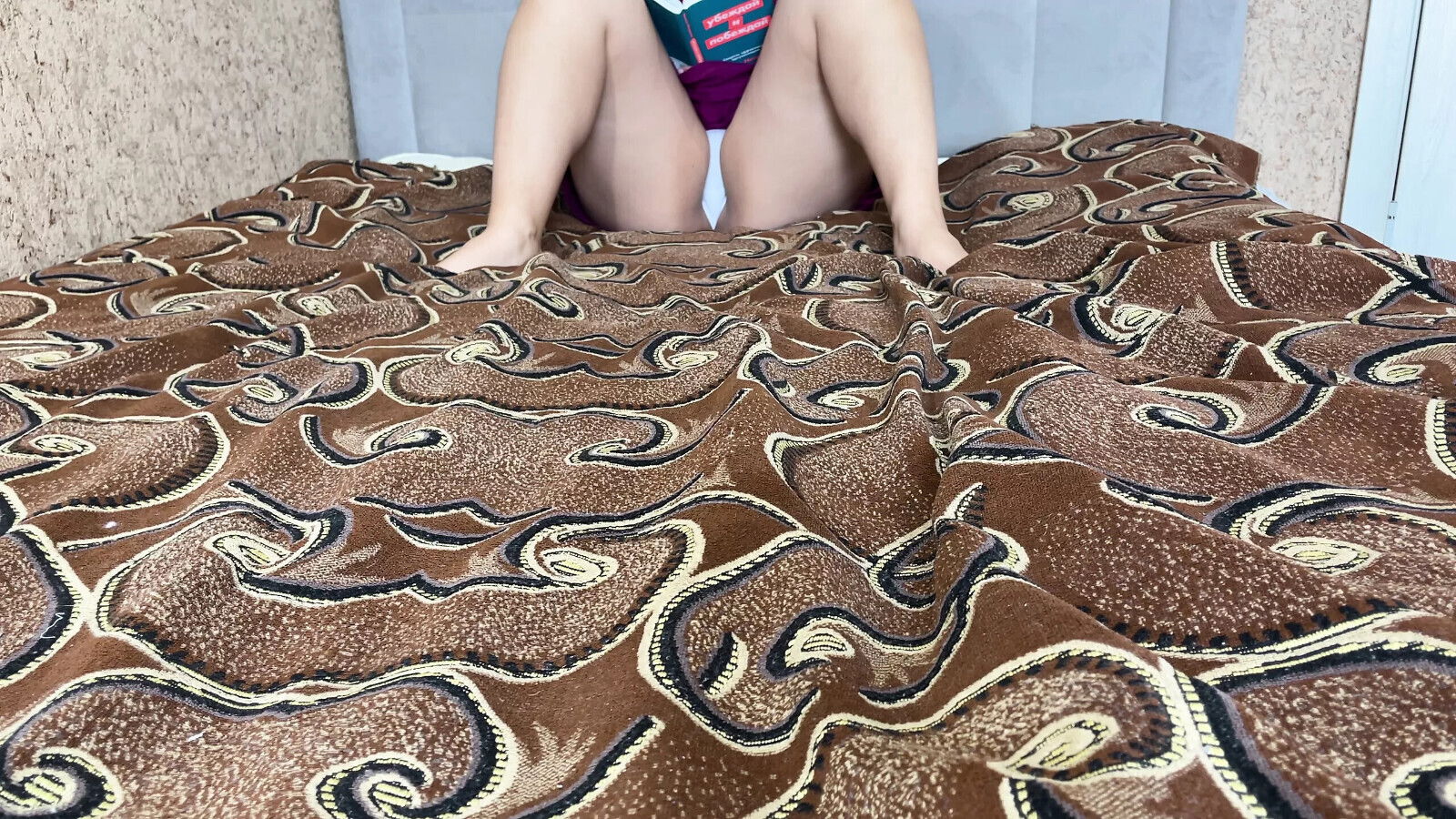 Reading book with legs spread white panties, especially fetishists, showing pussy pulling panties.