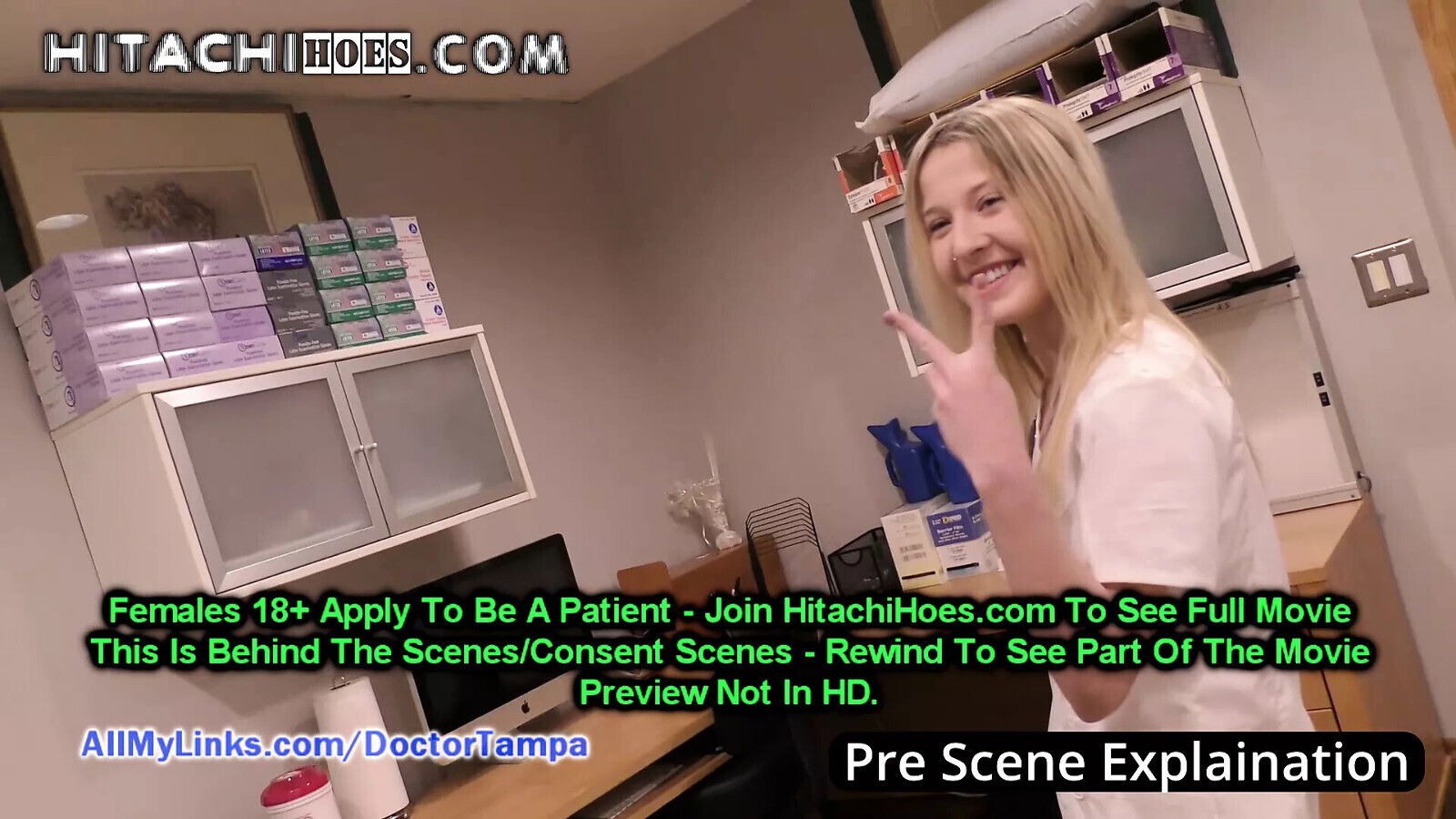 Don’t Tell Clock! Blond Nurse Stacy Shepard Sneaks Exam Room, Masturbates With Magic Wand HitachiH