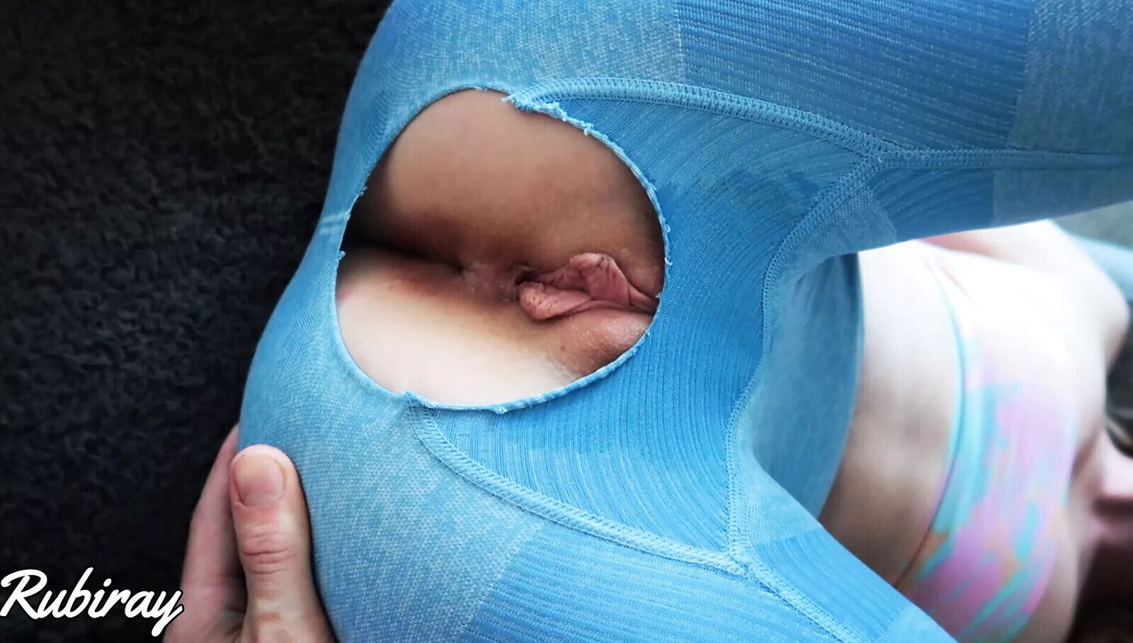 Tight pussy fucked deep creampied ripped yoga pants