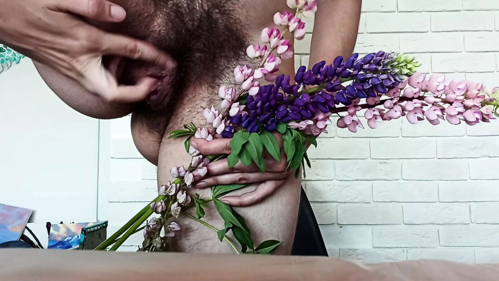 Lesbian girl preparing gift girlfriend