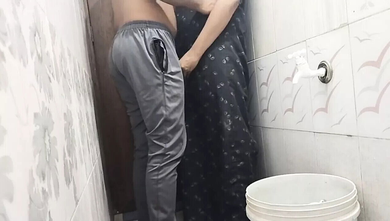 Bathroom aunty with very young boyfriend