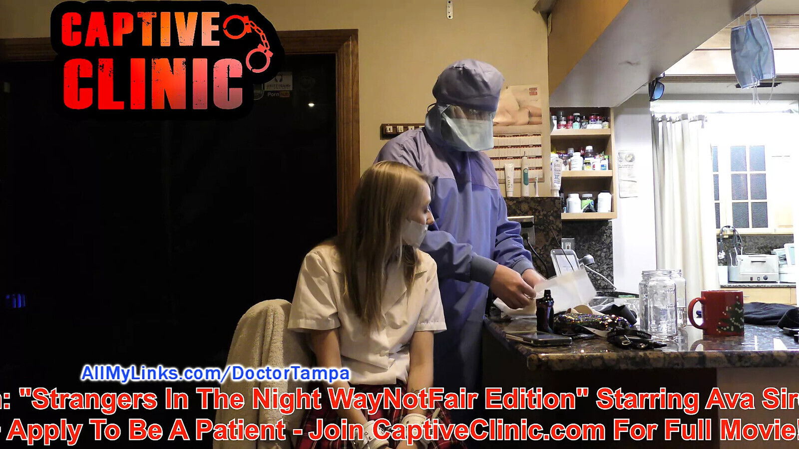 NonNude From Siren, Strangers Night, Playing with restraints getting restrained, CaptiveClinicCom