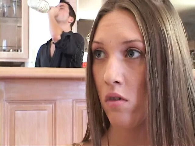 Lucky gets fuck beautiful young babes living room