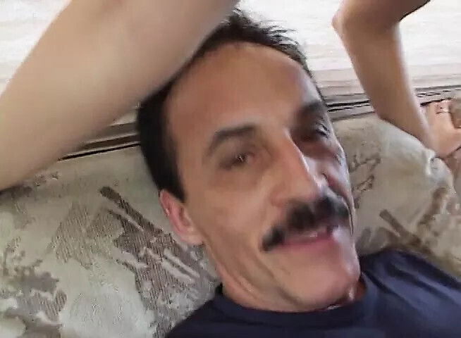 Blonde floozie with small finds equitable price gangbang action with three well hung horny dudes