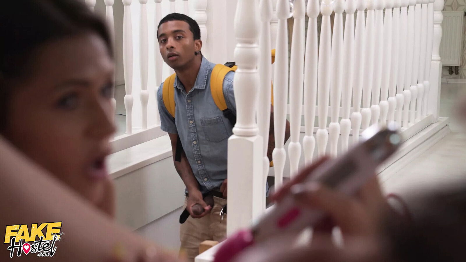 Fake Hostel with black walks sexy lesbians fucks them both