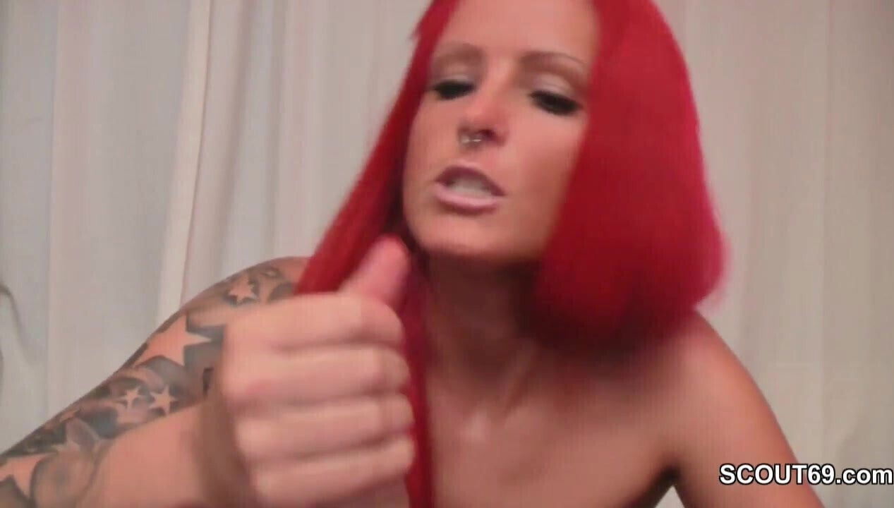 Skinny Redhead German Teen give Handjob to not Step-brother