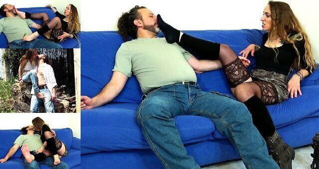 Femdom Seduce il Regista Con Baci e Sega e Lo Sottomette Coi Piedi e Lui Sborra Nelle Mutande
