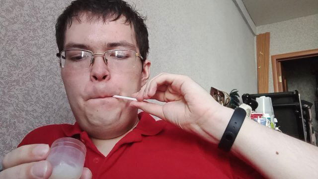 Eating frozen dessert