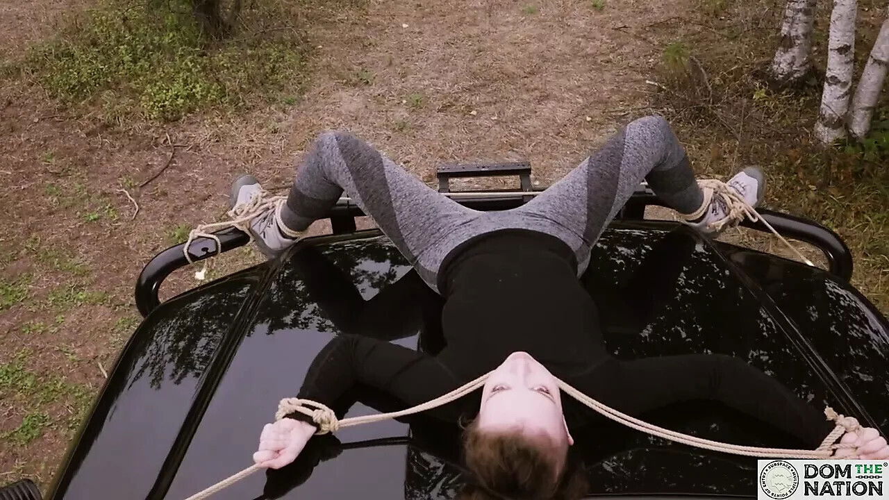 Vaginally reamed BDSM beauty goes hiking woods