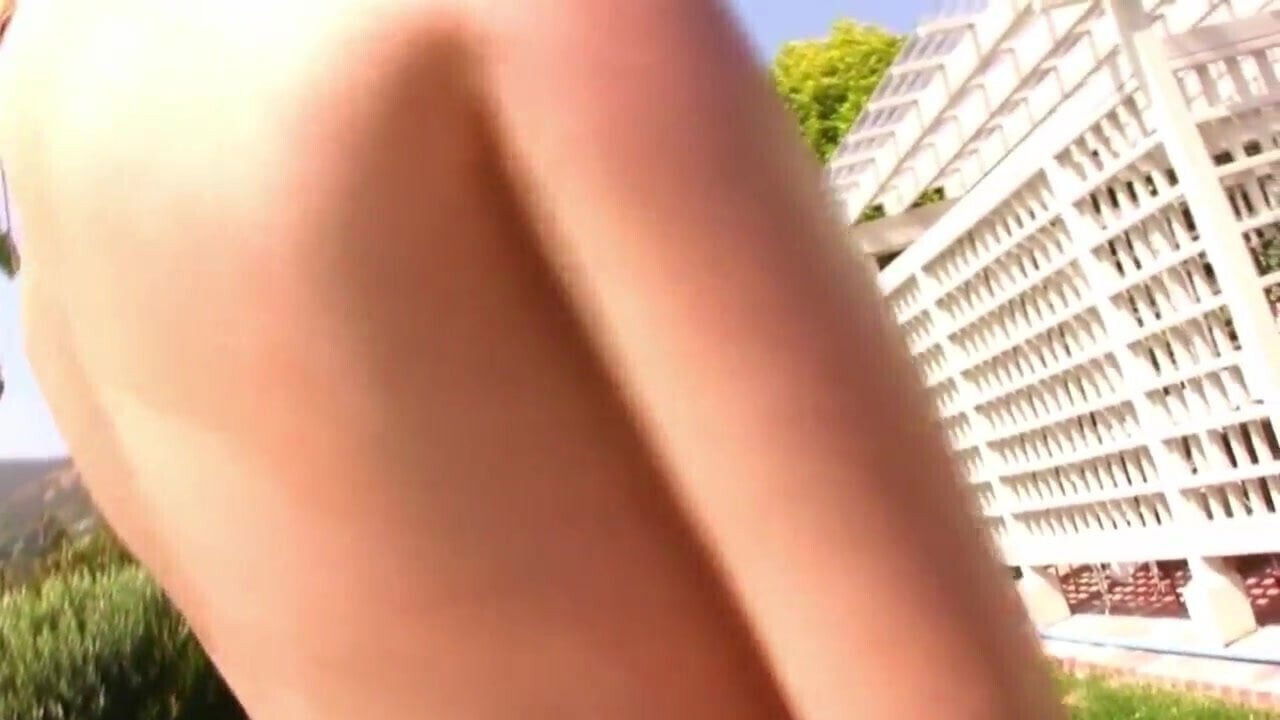 Jenny McClain strips her bikini top to free her big titties