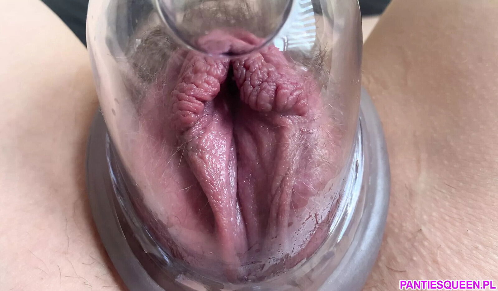 Extreme closeup pumping meaty creamy pussy. Hairy pussy wants cunnilingus