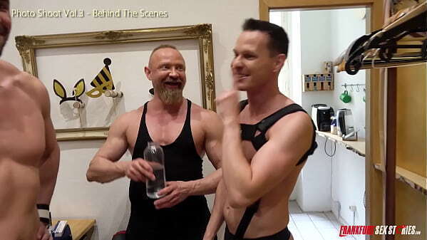 German bareback threesome Behind scenes