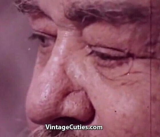 Old Fat Man Watches Lesbians Have Sex (1960s Vintage)