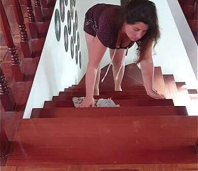 MILF Stuck Upstairs MILF Fucked Hard With Facial Ending!