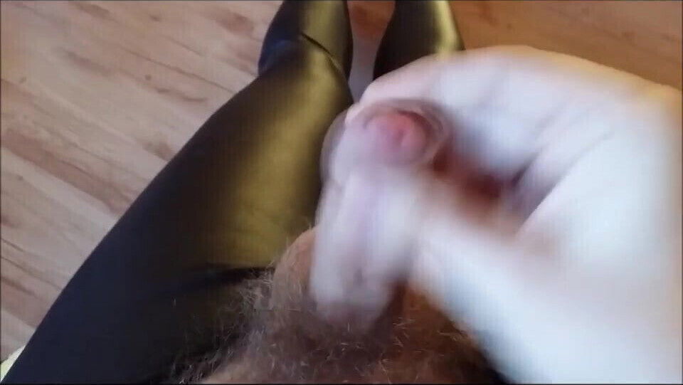 Black leggings wank