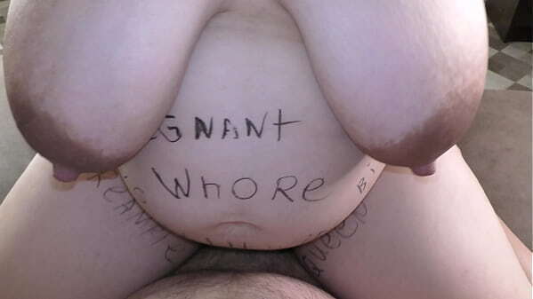 Thick cheating milf with huge boobs bodywriting pregnant belly ride cuckold hubby cowgirl until gave double creampie! Milky Mari