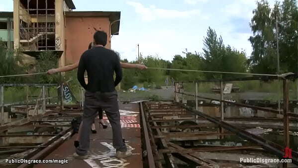 Blonde rough fucked public