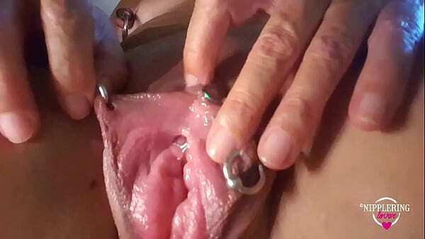 nippleringlover nude masturbating pumped pussy with vibrator pierced pussy extreme pierced nipples