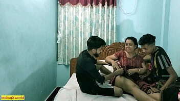 Indian stepmom shared with friend!! Indian best threesome
