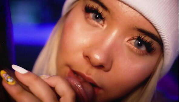 Sexy blowjob from beautiful Colombian blonde very close camera