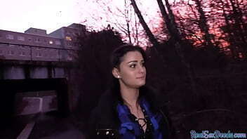 POV medium boobed babe rides cock 4 money after casting