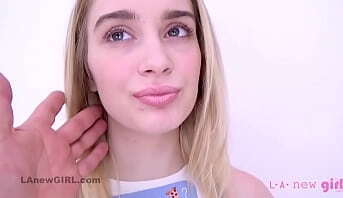 Blonde babe gets teen tight pussy fucked by photographer