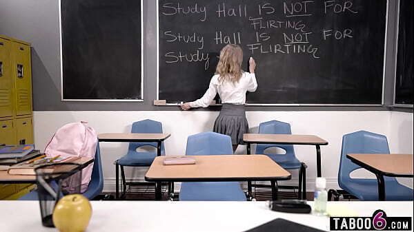 Teen student Lola Fae asked for extra detention time with her big dick teacher