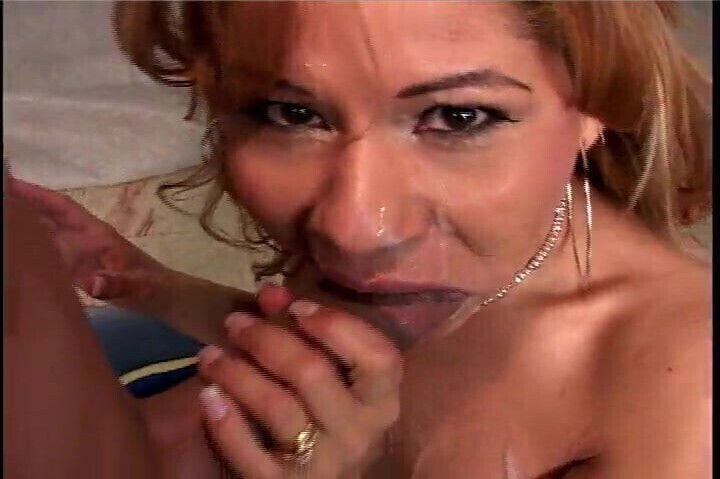 Hot Latina MILF takes a facial cum shower