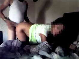 Culiandome una flaca tetona