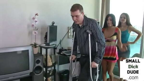 Femdom teens jerk humiliate small penis 3some