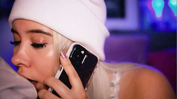 Colombian blonde talks boyfriend while fucking live with stepbrother