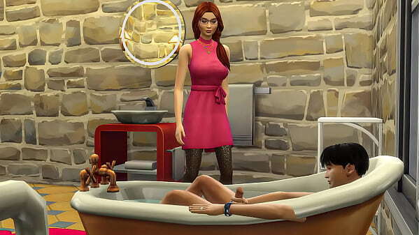 step Mother bursts into stepson while masturbates bathtub fucked bathroom