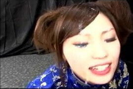 Cum on Satin Chinese Dress girl