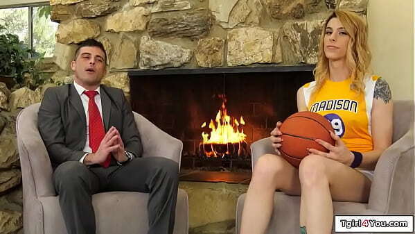 Tgirl4You.com Trans Casey Kisses fucks reporter