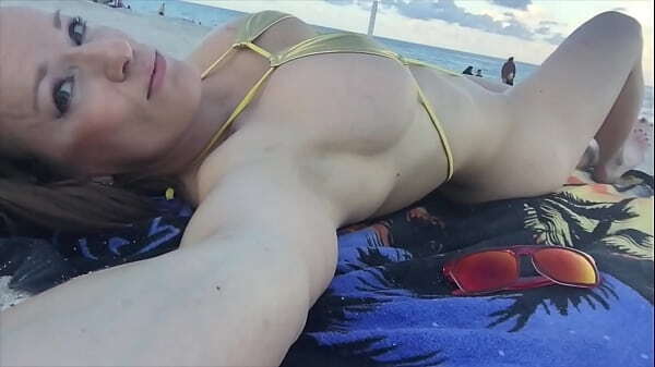 Jillian Goes Beach Tiny Gold Bikini)